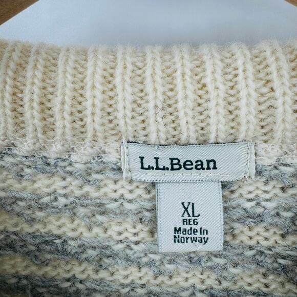 L.L.Bean Made in Norway 100% Wool Cardigan Sweater Size XL – Vintage Nordic Knit - Picture 3 of 8